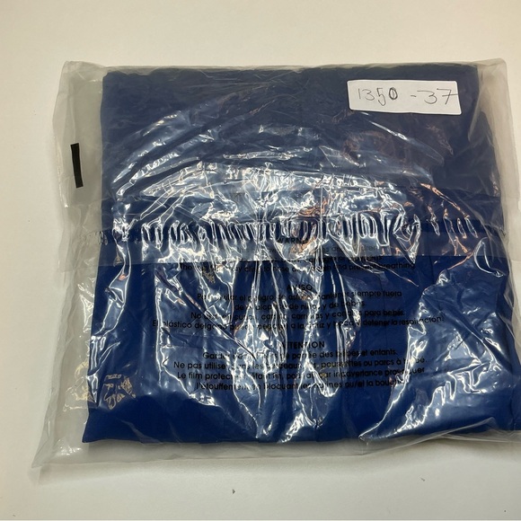 Vintage JORDAN Womans 12 Royal Blue Pleated Front Half Sleeve Button Back Blouse - Picture 9 of 9